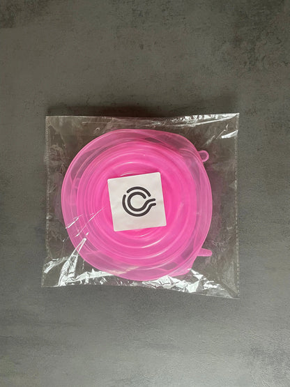 6 pièces - couvercle alimentaire conservation rond CLEVERA rose - Clevera