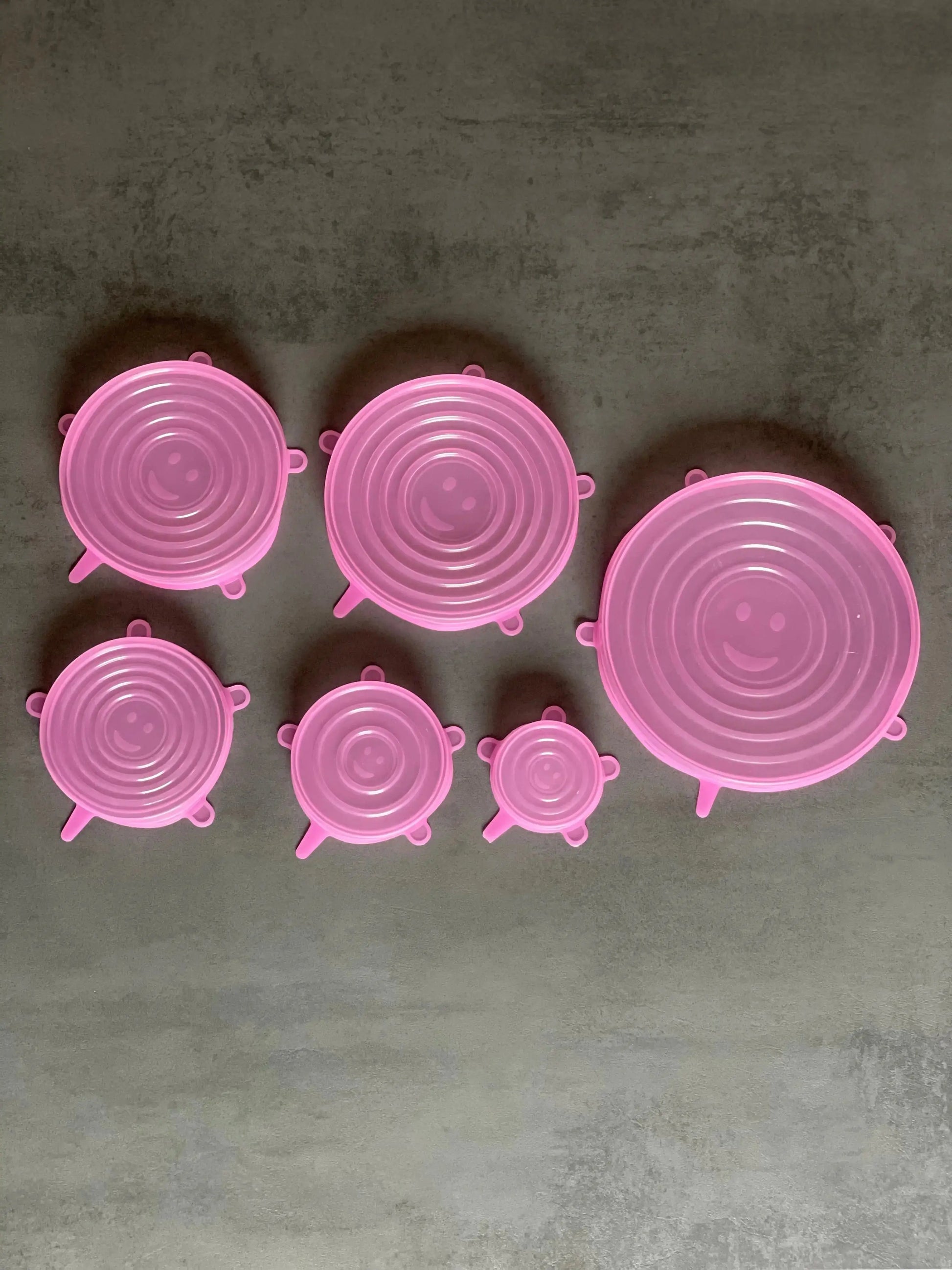6 pièces - couvercle alimentaire conservation rond CLEVERA rose - Clevera